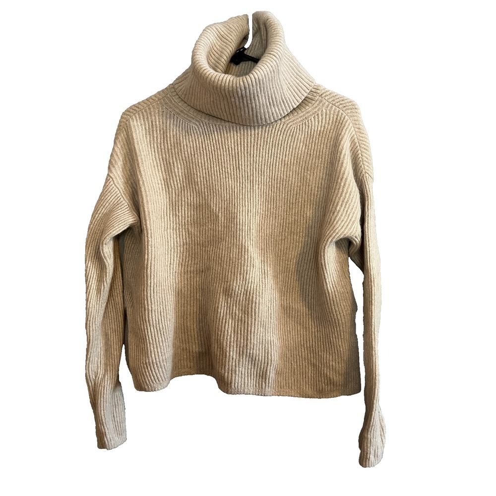 Banana Republic Women's Cream Knit Wool Blend Turtleneck Sweater Size XS